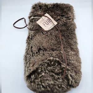 Restoration Hardware Luxe Faux Mink Fur Wine Bag